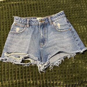 ROLLA'S Classic Blue Distressed Jean Shorts